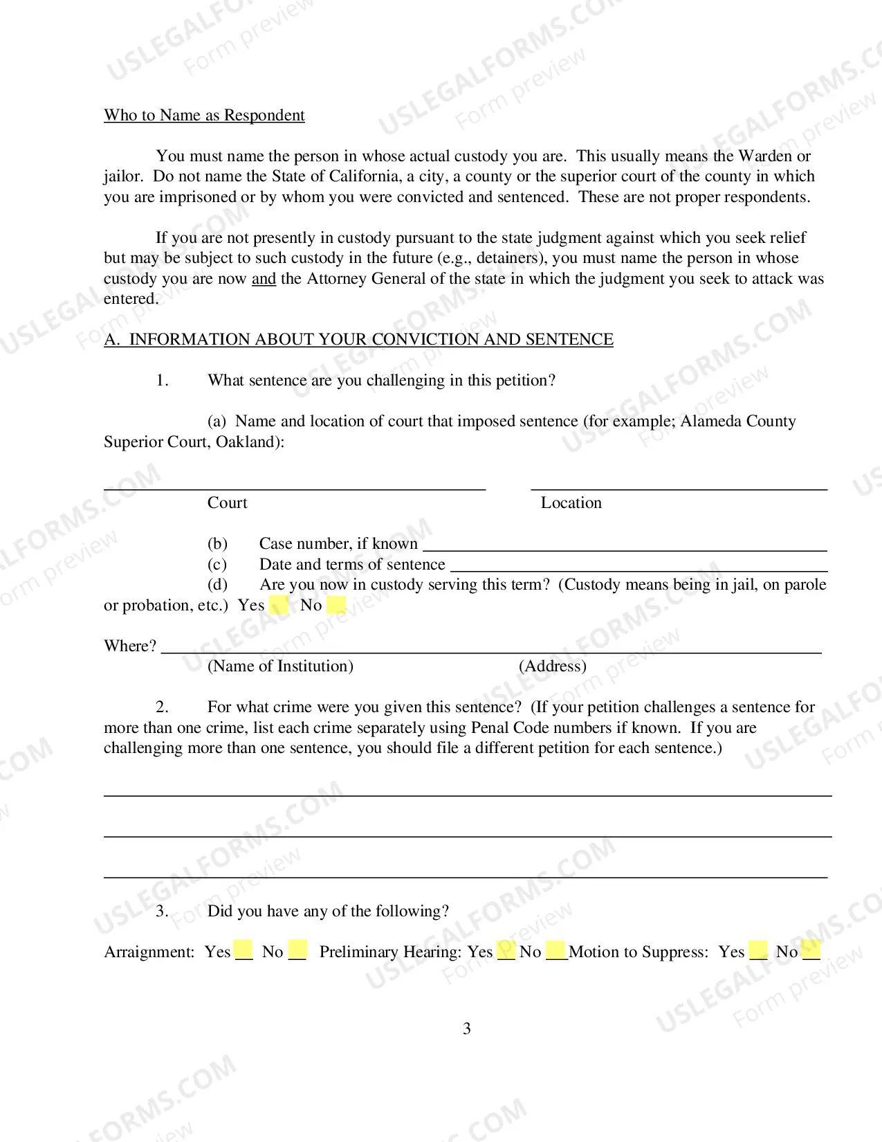 Preview Petition for Writ of Habeas Corpus