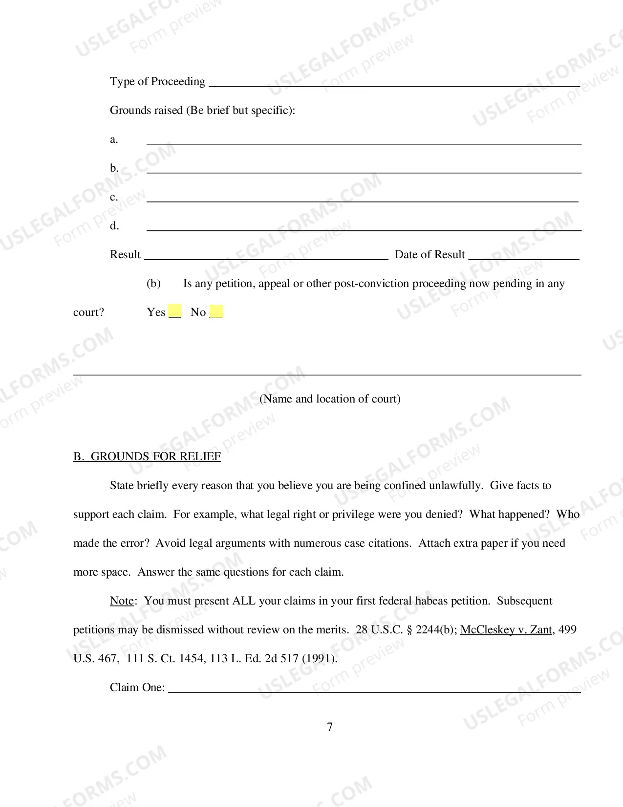 Preview Petition for Writ of Habeas Corpus