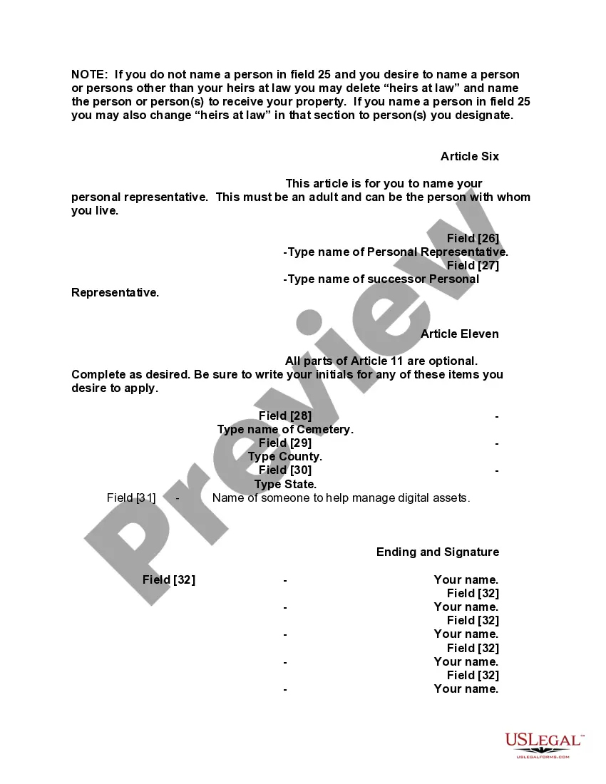 Preview Mutual Wills containing Last Will and Testaments for Man and Woman living together not Married with No Children