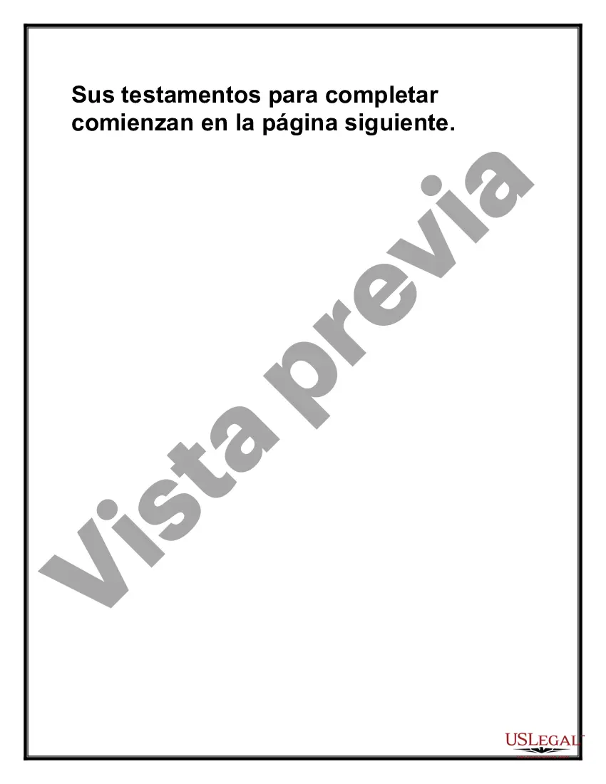 Preview Paquete de Testamentos Mutuos de Últimas Voluntades y Testamentos para Personas Solteras que conviven con Hijos Adultos
