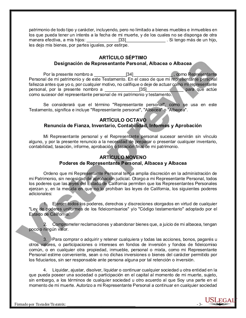 Preview Paquete de Testamentos Mutuos de Últimas Voluntades y Testamentos para Personas Solteras que conviven con Hijos Adultos