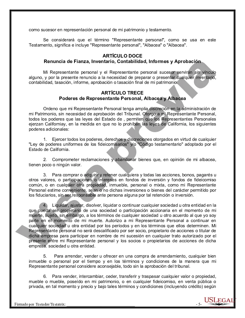 Preview Testamentos Mutuos o Últimas Voluntades y Testamentos para Personas Solteras que conviven con Hijos Menores