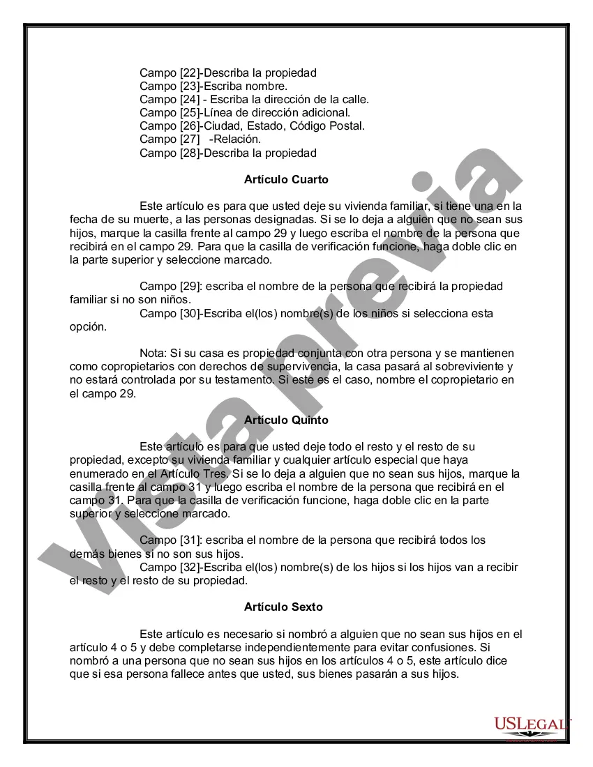 Preview Testamentos Mutuos o Últimas Voluntades y Testamentos para Personas Solteras que conviven con Hijos Menores