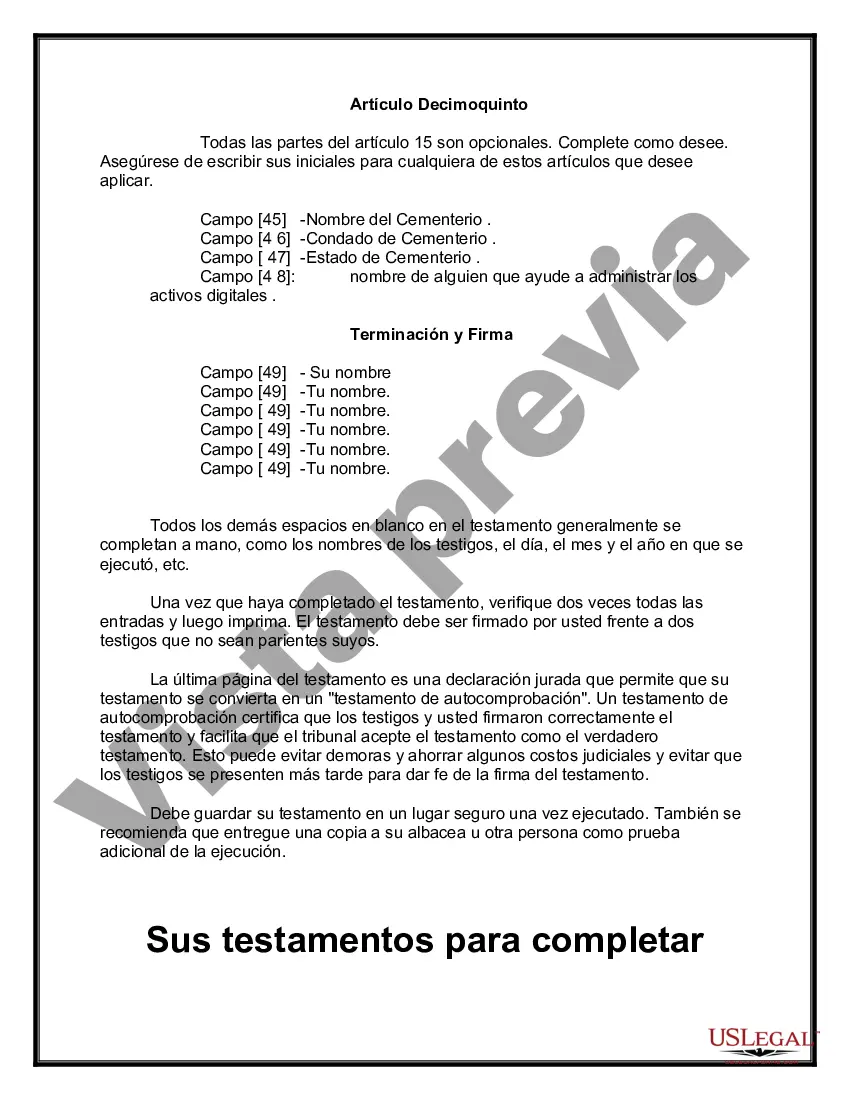 Preview Testamentos Mutuos o Últimas Voluntades y Testamentos para Personas Solteras que conviven con Hijos Menores