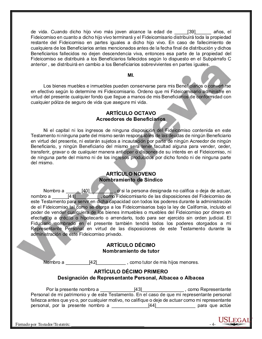 Preview Testamentos Mutuos o Últimas Voluntades y Testamentos para Personas Solteras que conviven con Hijos Menores