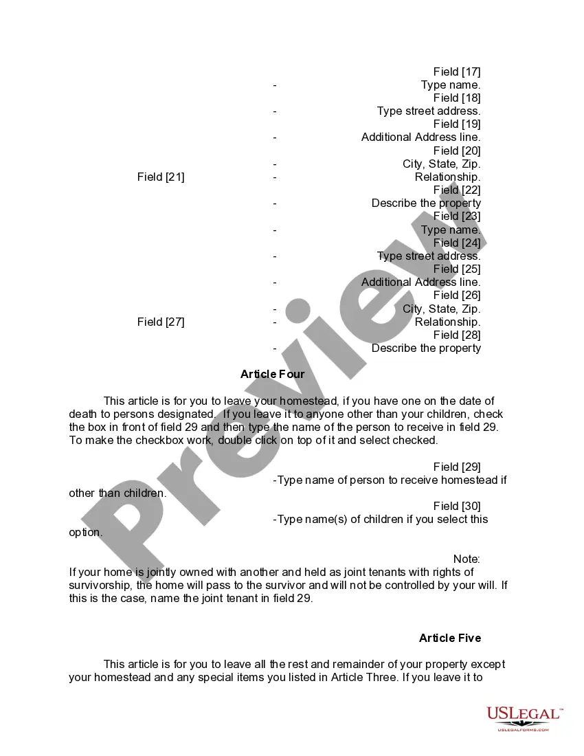 Preview Mutual Wills or Last Will and Testaments for Man and Woman living together, not Married with Minor Children
