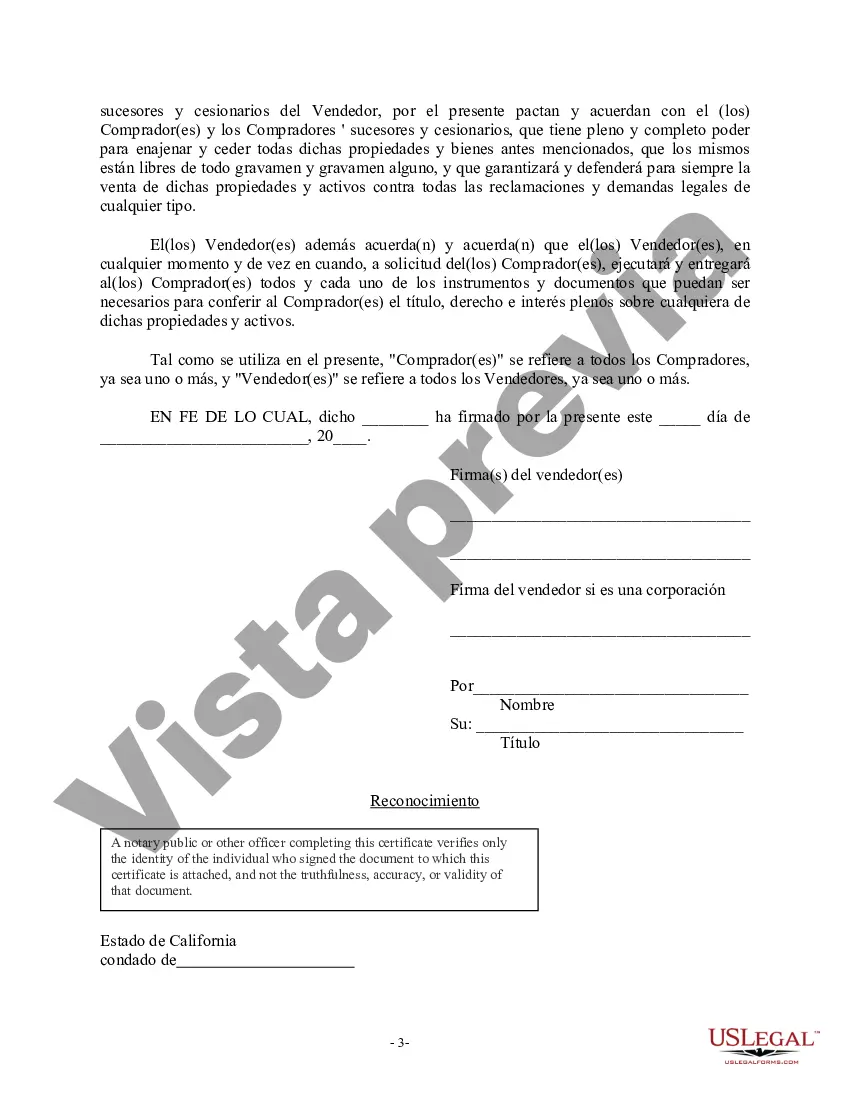 Preview Factura de venta en relación con la venta del negocio por parte del vendedor individual o corporativo