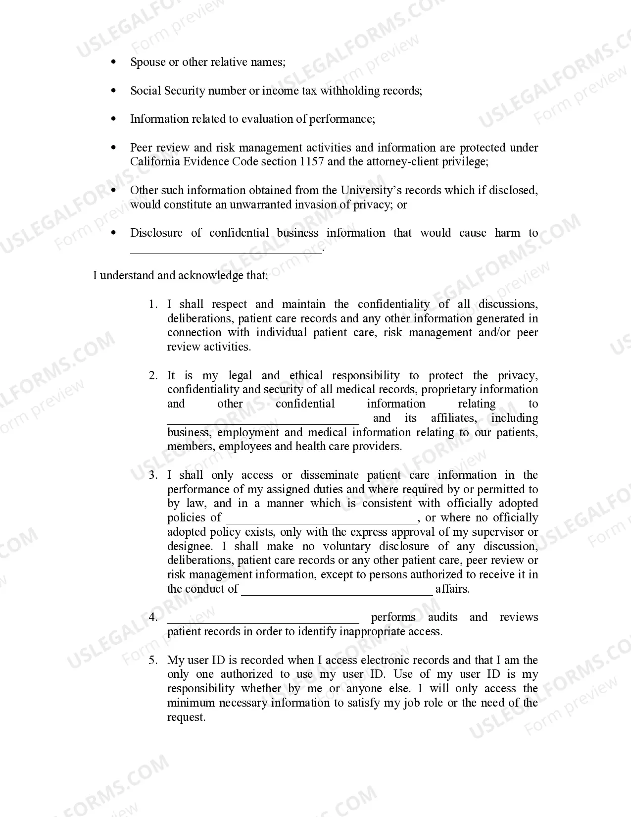Preview Confidentiality Agreement for Healthcare Workers Employee Information and Patient Information