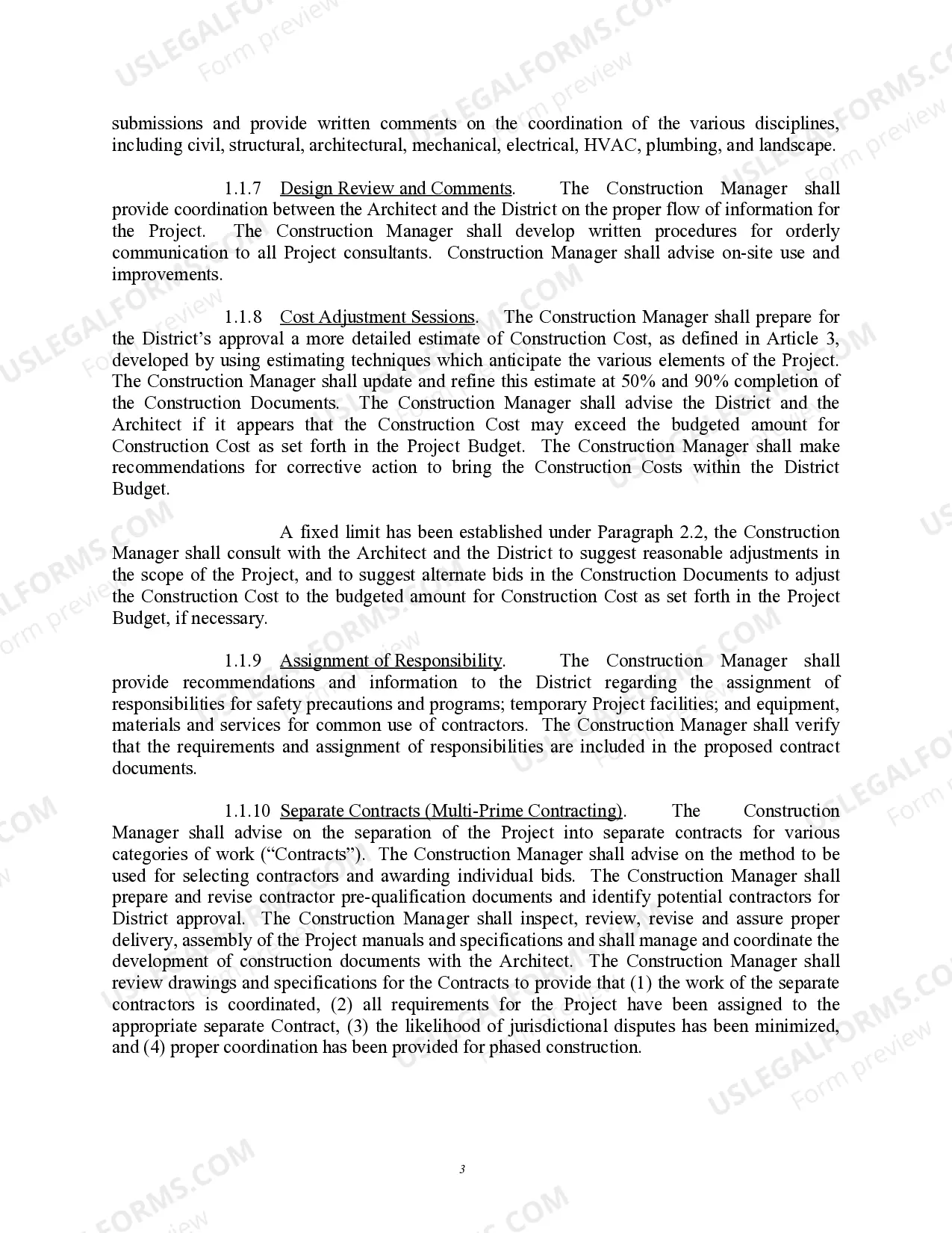 Preview Multi-Prime Construction Management Services Agreement