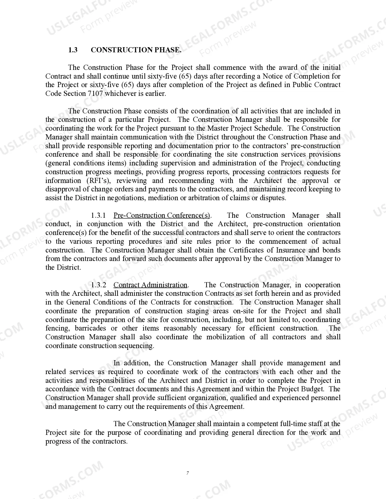 Preview Multi-Prime Construction Management Services Agreement