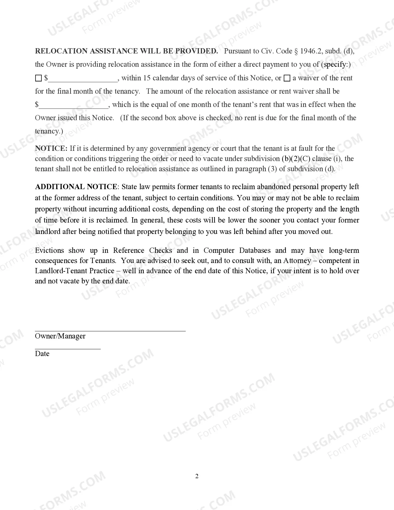 Preview 60 Day Notice of Termination of Tenancy