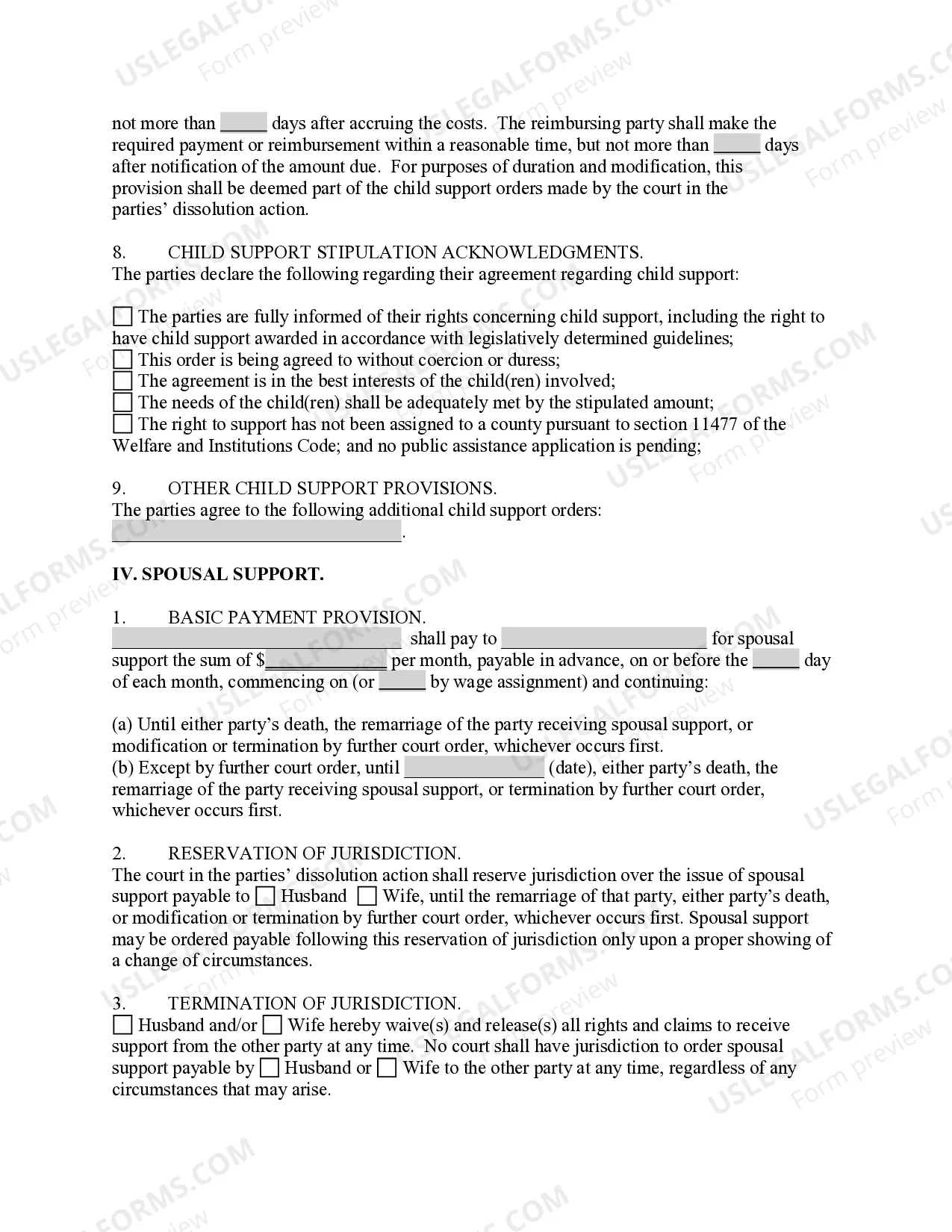 Preview Marital Settlement Agreement