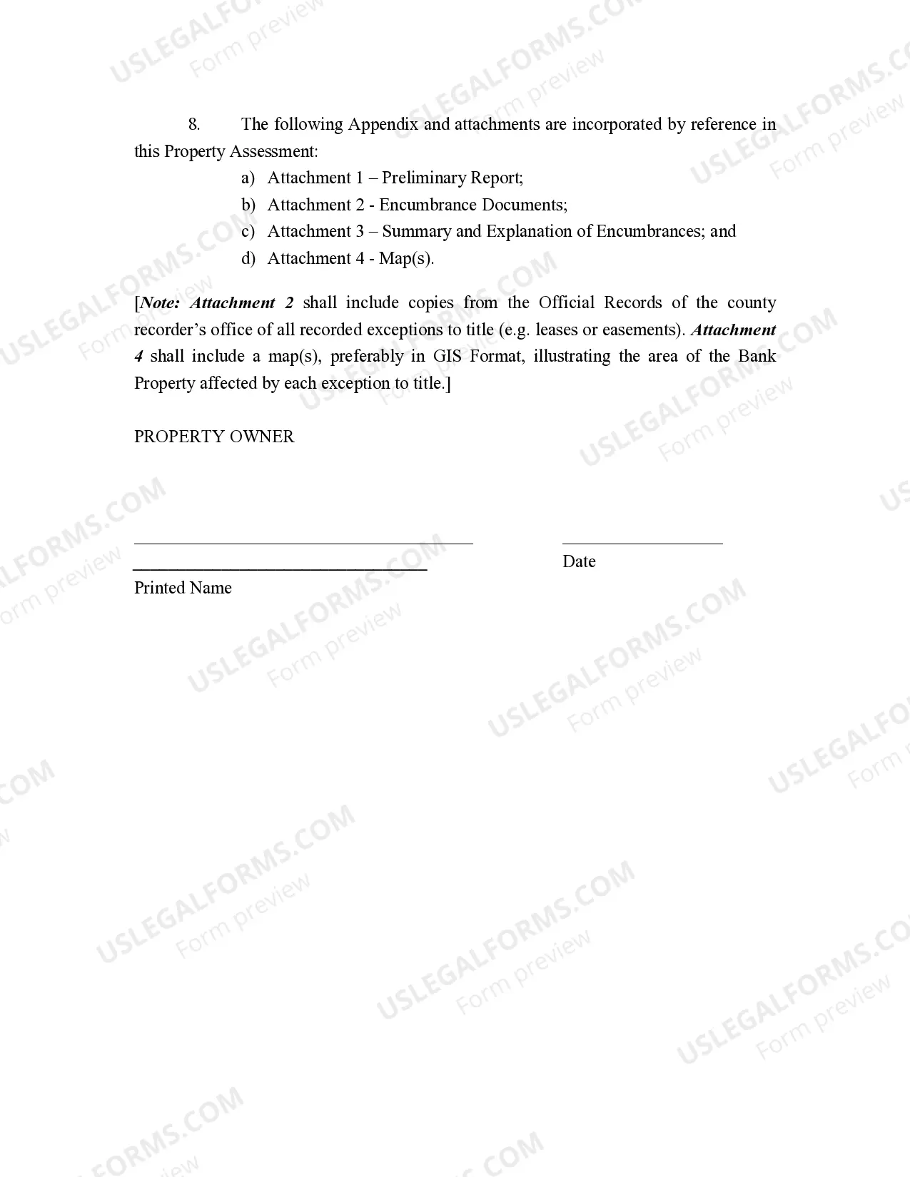 Preview Property Assessment and Warranty