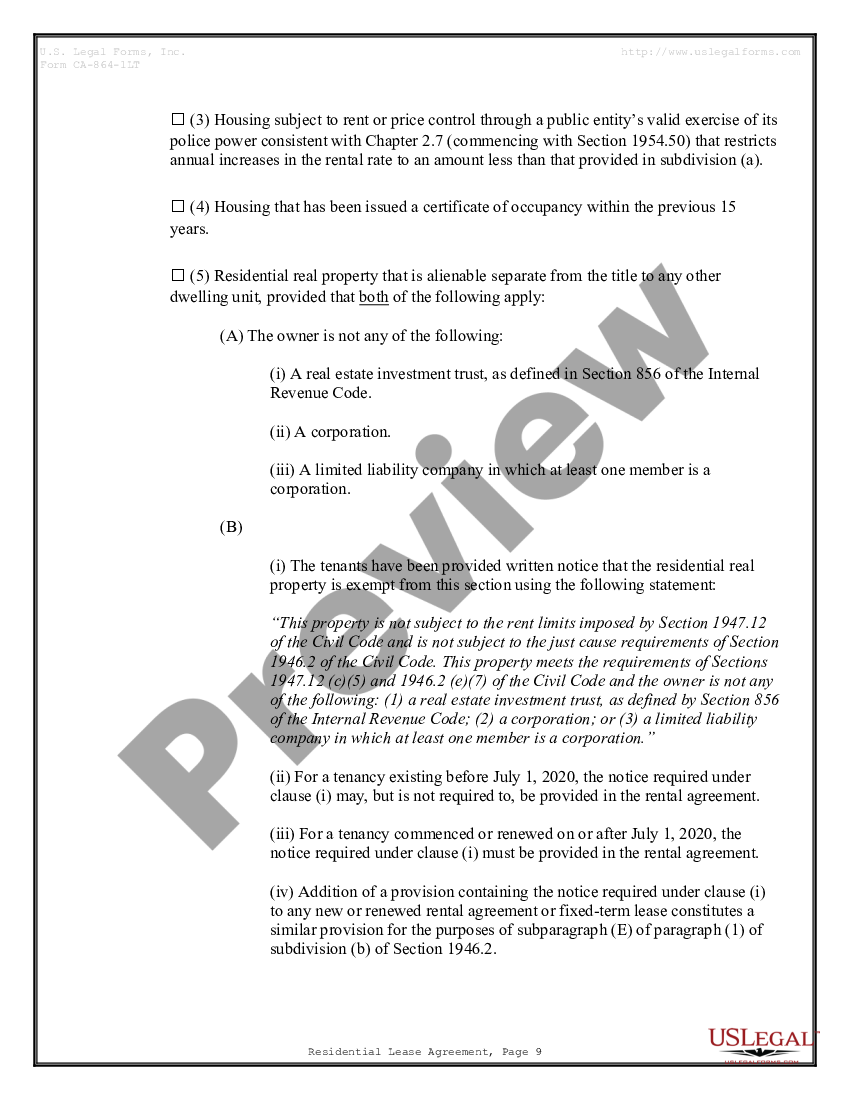 california residential lease or rental agreement for month to month