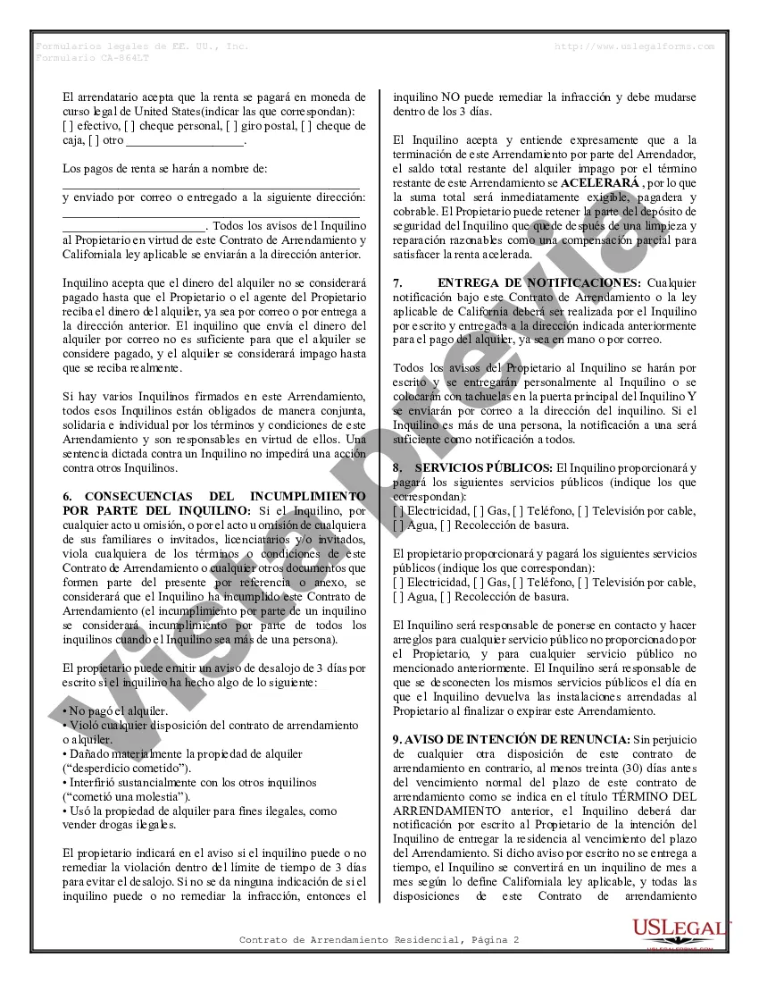 Preview Contrato de arrendamiento de alquiler residencial