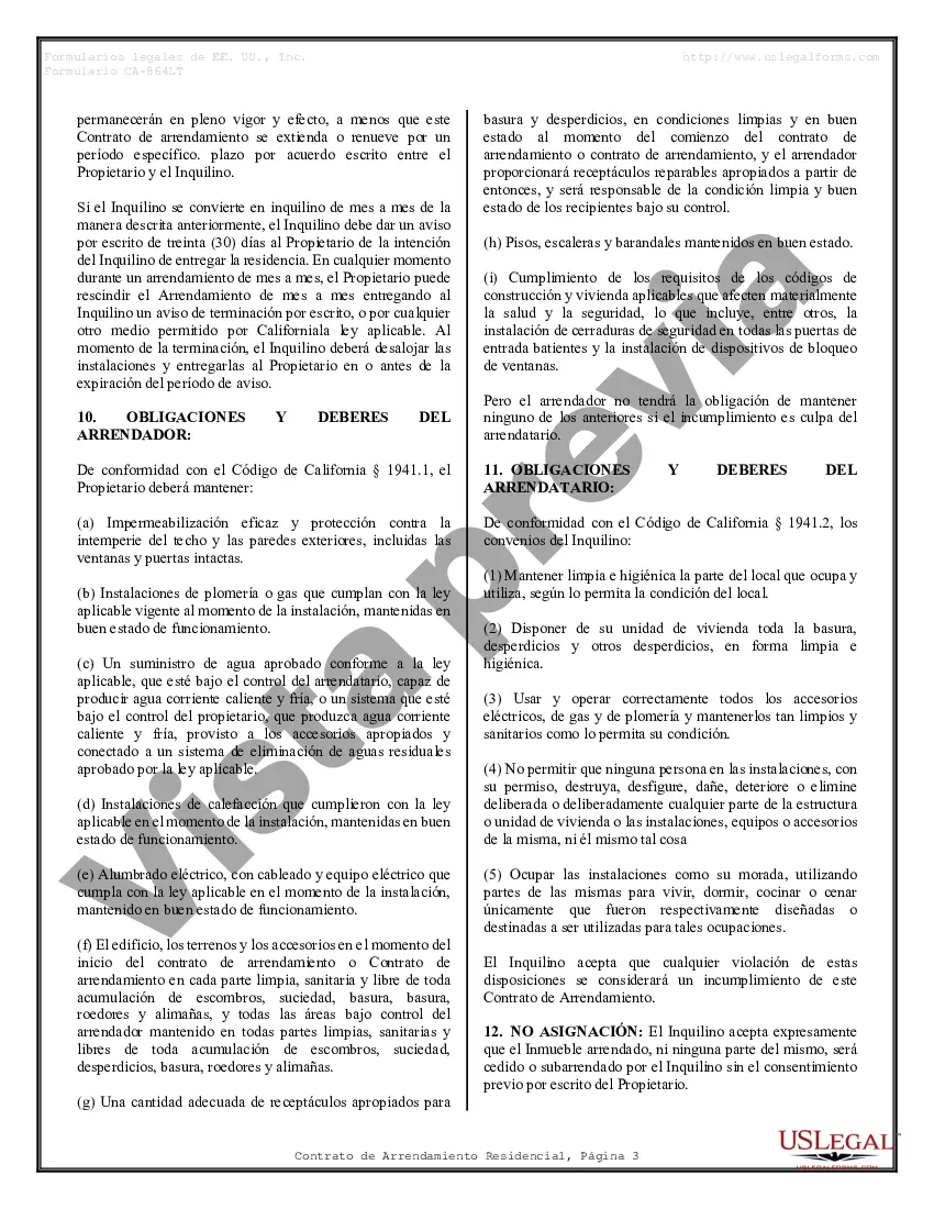 Preview Contrato de arrendamiento de alquiler residencial