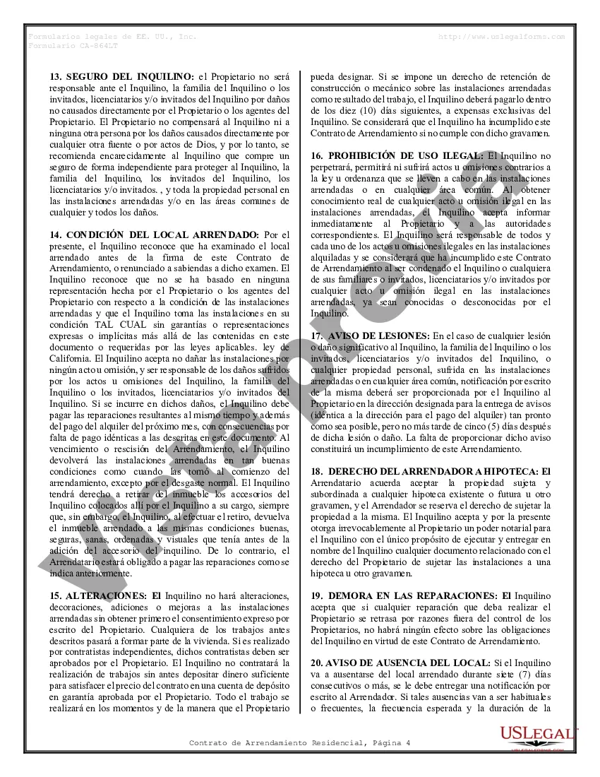 Preview Contrato de arrendamiento de alquiler residencial