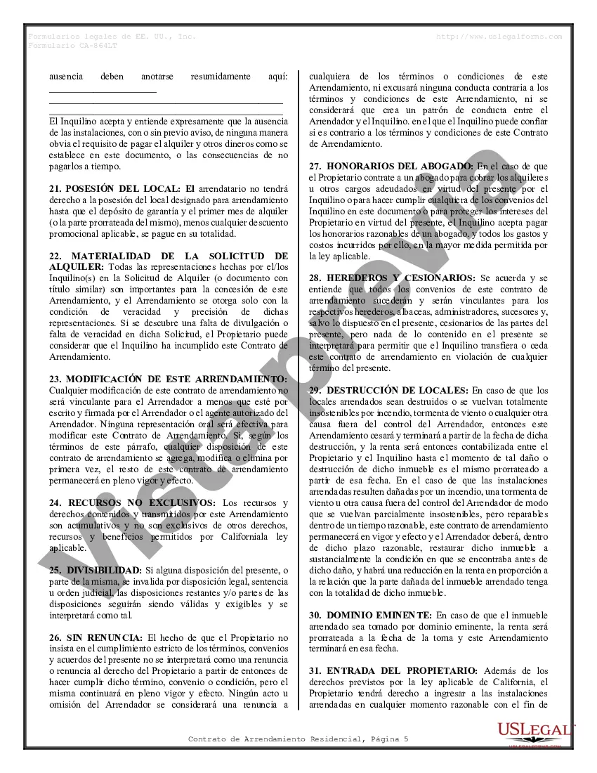 Preview Contrato de arrendamiento de alquiler residencial