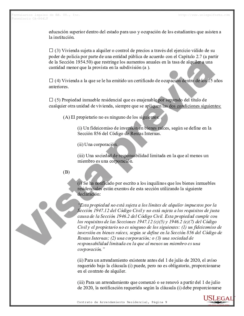 Preview Contrato de arrendamiento de alquiler residencial