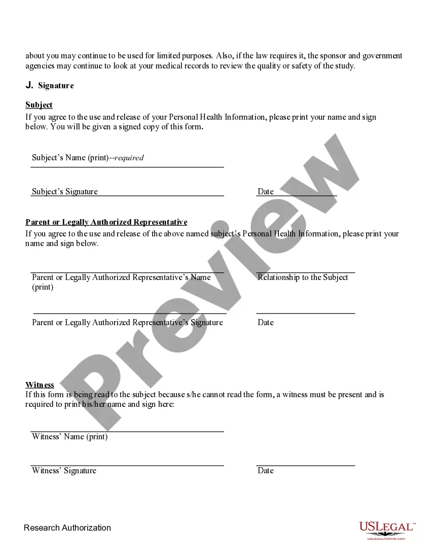 Preview Permission to Use Personal Health Information for Research