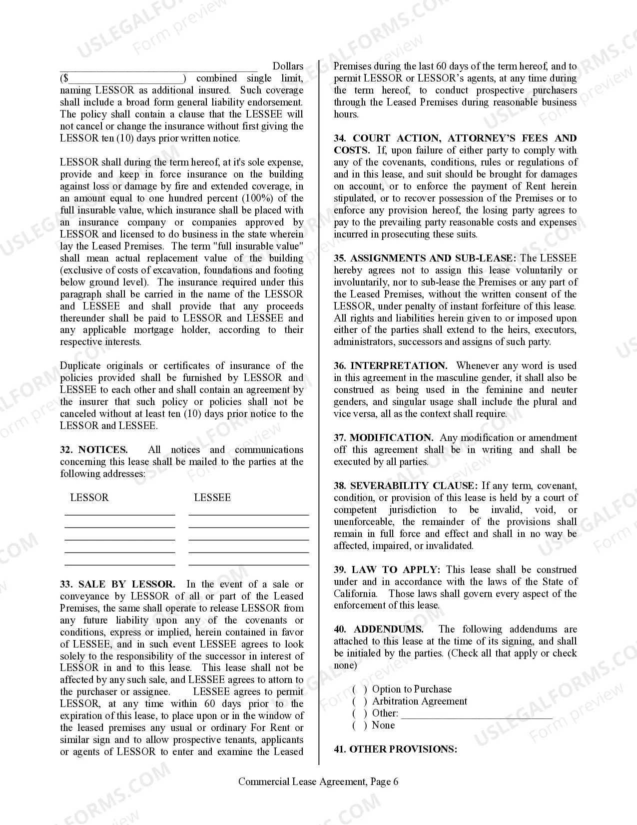 Preview Commercial Building or Space Lease