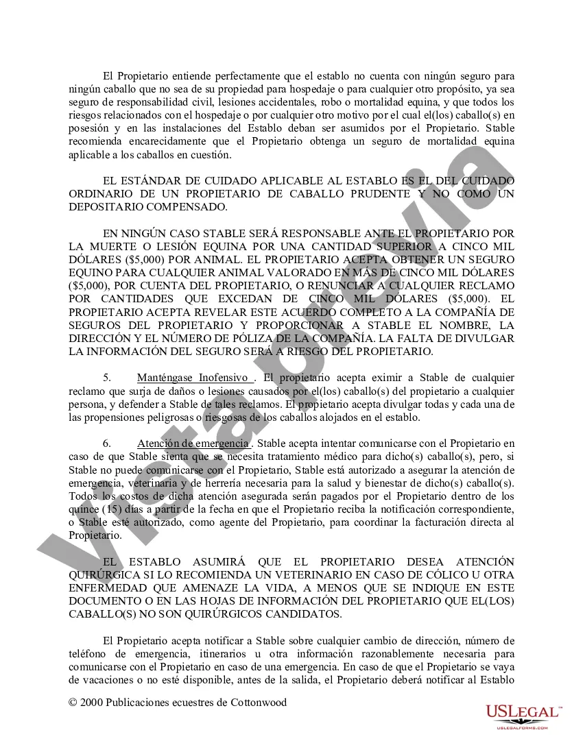 Preview Paquete de formularios equinos de caballos de California