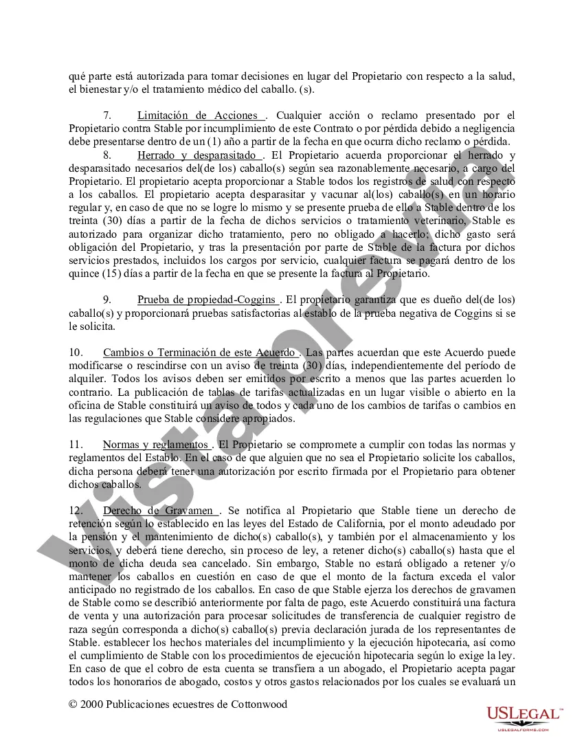 Preview Paquete de formularios equinos de caballos de California