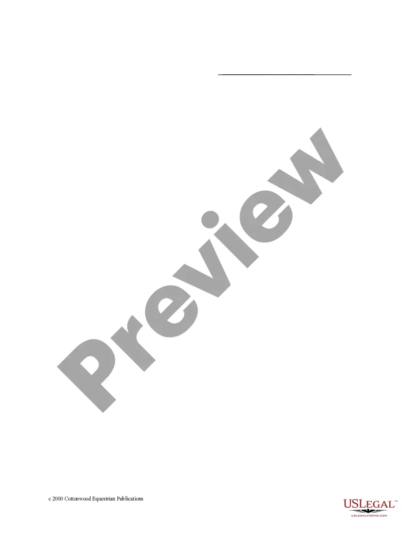 Preview California Horse Equine Forms Package