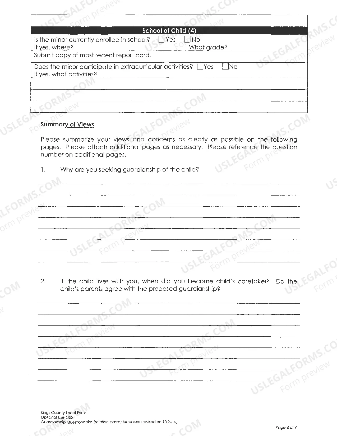 Preview Guardianship Investigation Letter