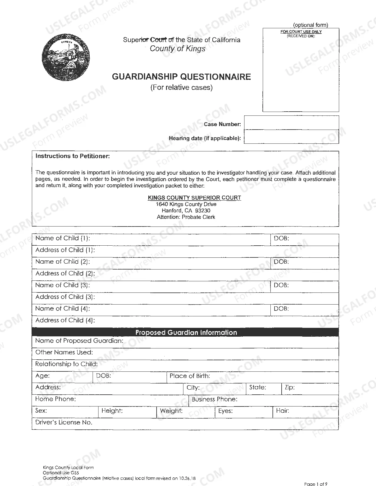 Preview Guardianship Investigation Letter