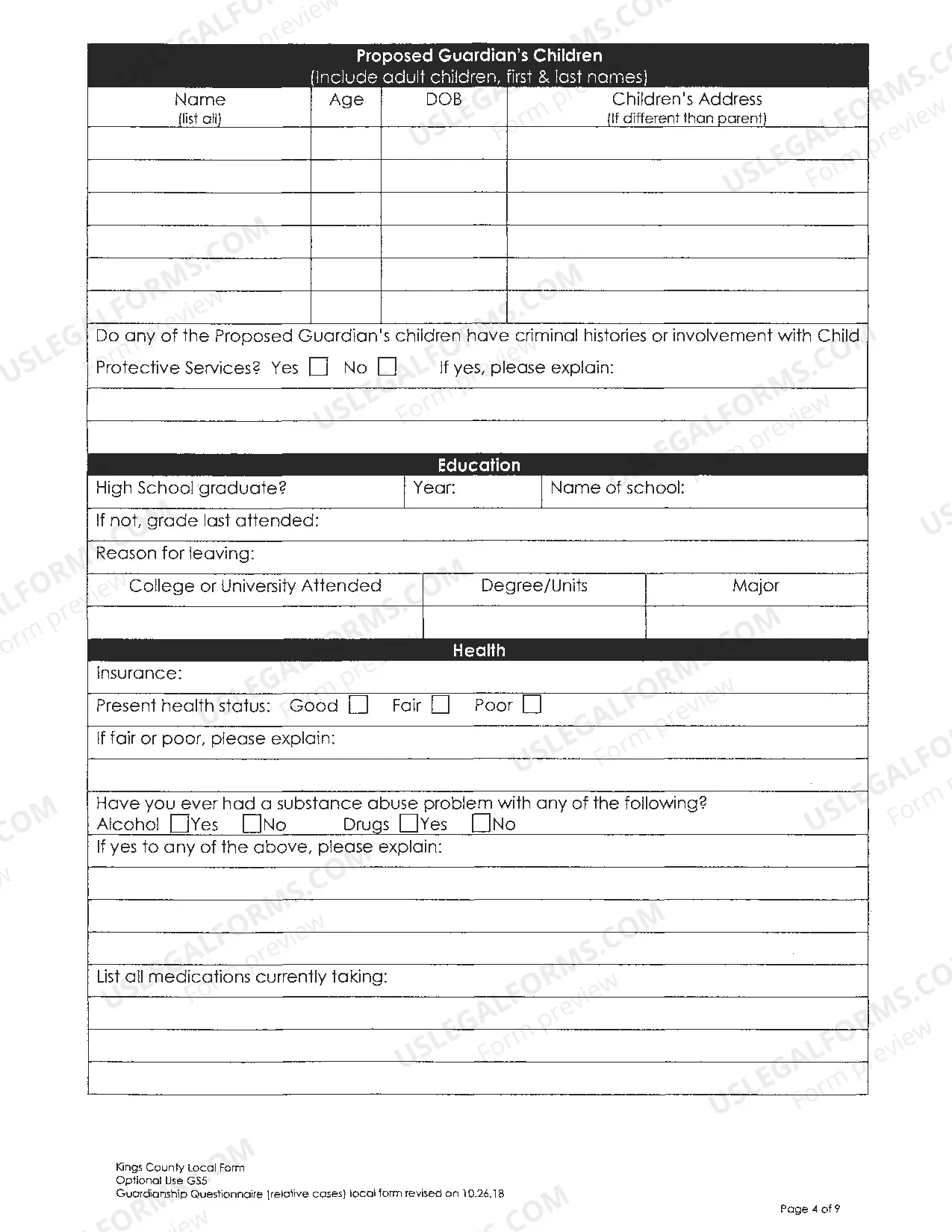 Preview Guardianship Investigation Letter