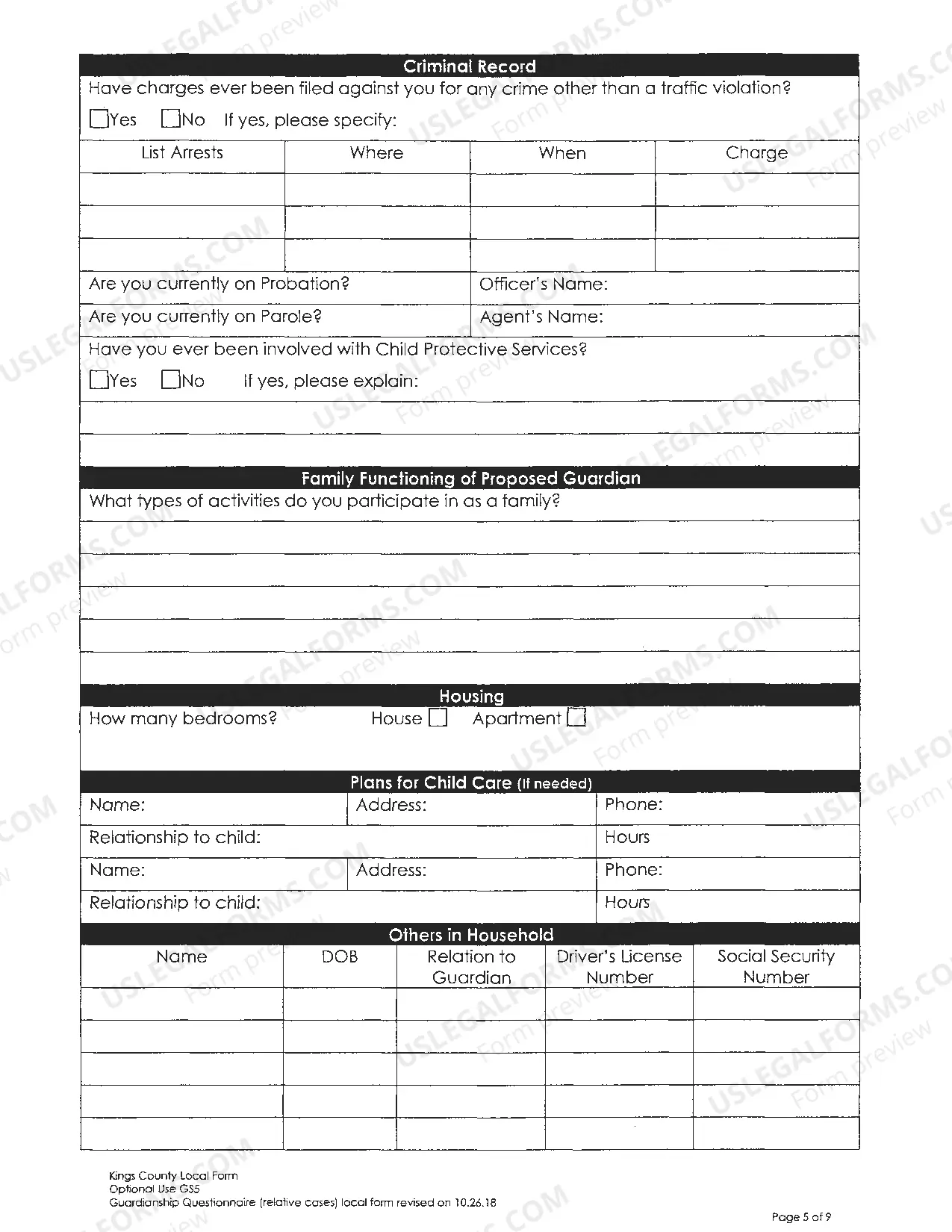 Preview Guardianship Investigation Letter