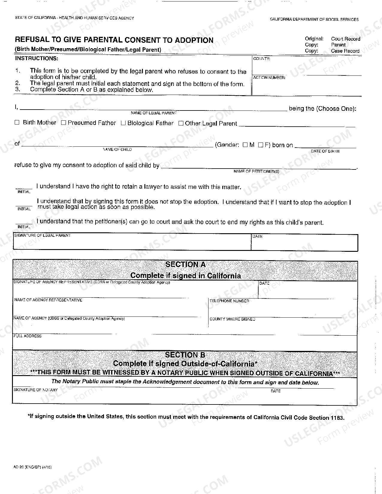 Preview Refusal To Give Consent To Adoption