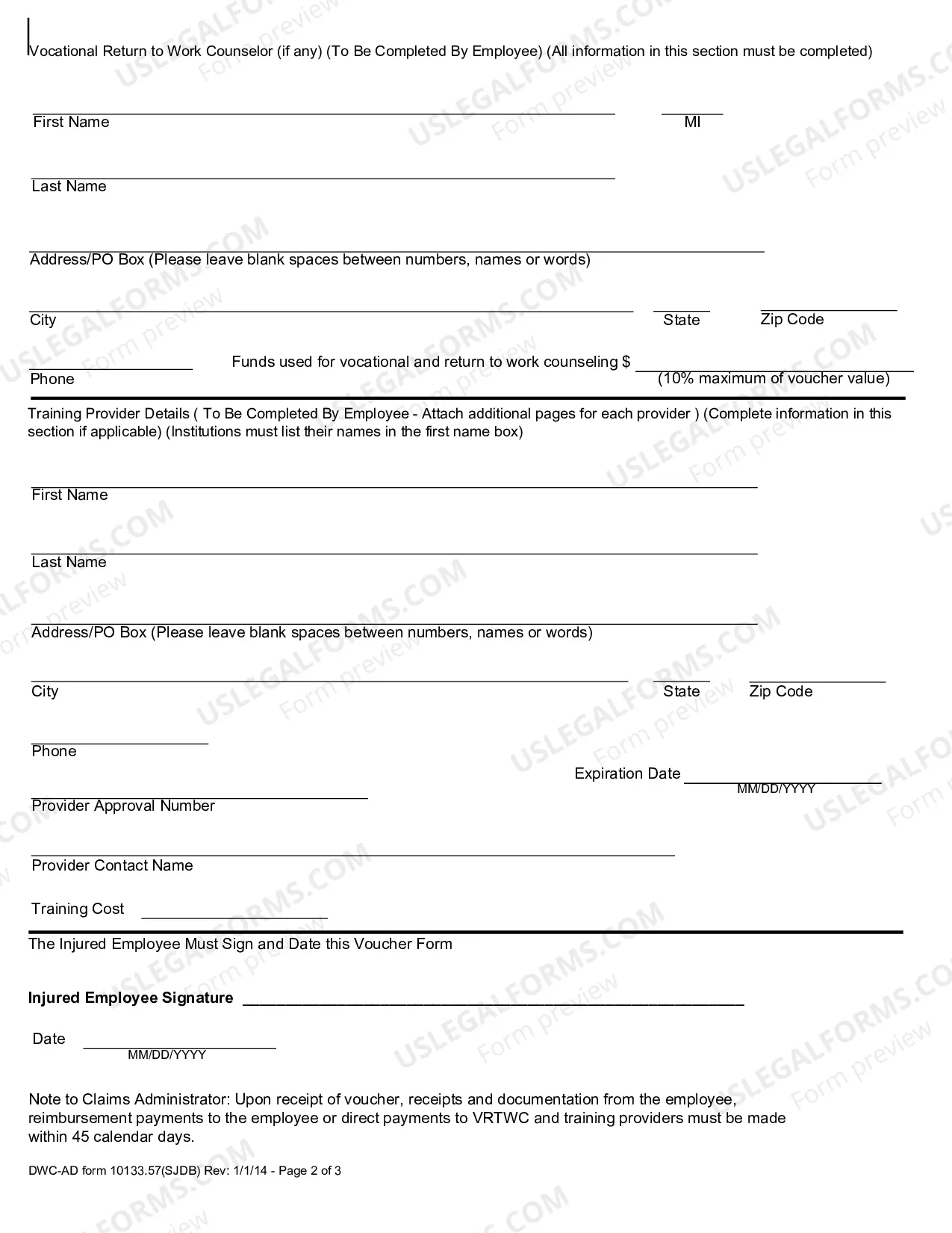 Preview Supplement Job Displacement Nontransferable Training Voucher (Between 1-1-04 And 12-31-12)
