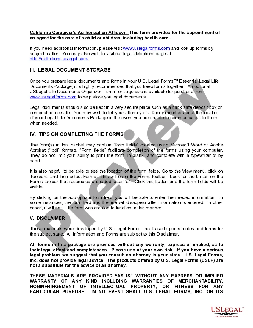 Get California Standby Temporary Guardian Legal Documents Package Preview California Standby Temporary Guardian Legal Documents Package