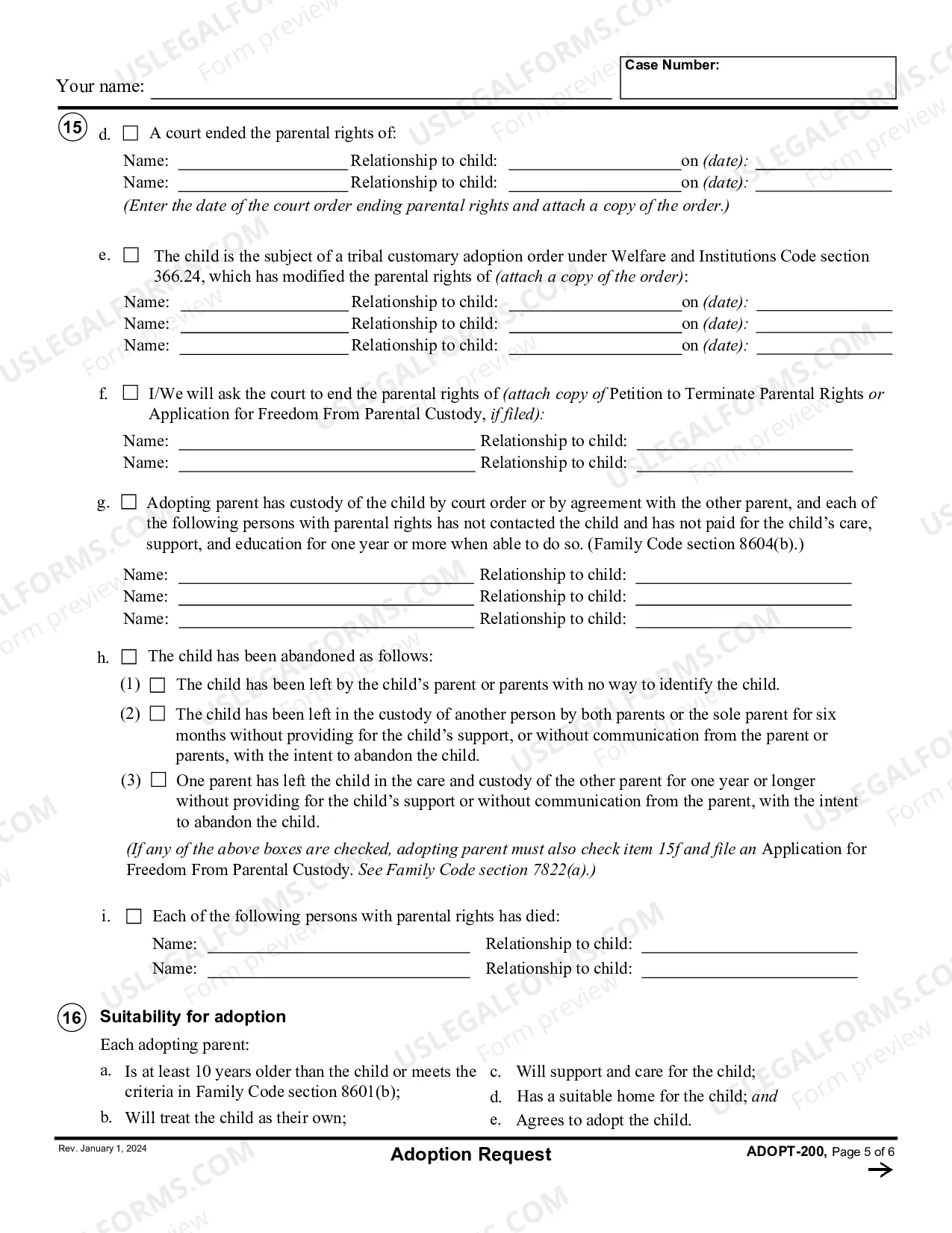 Preview Adoption Request