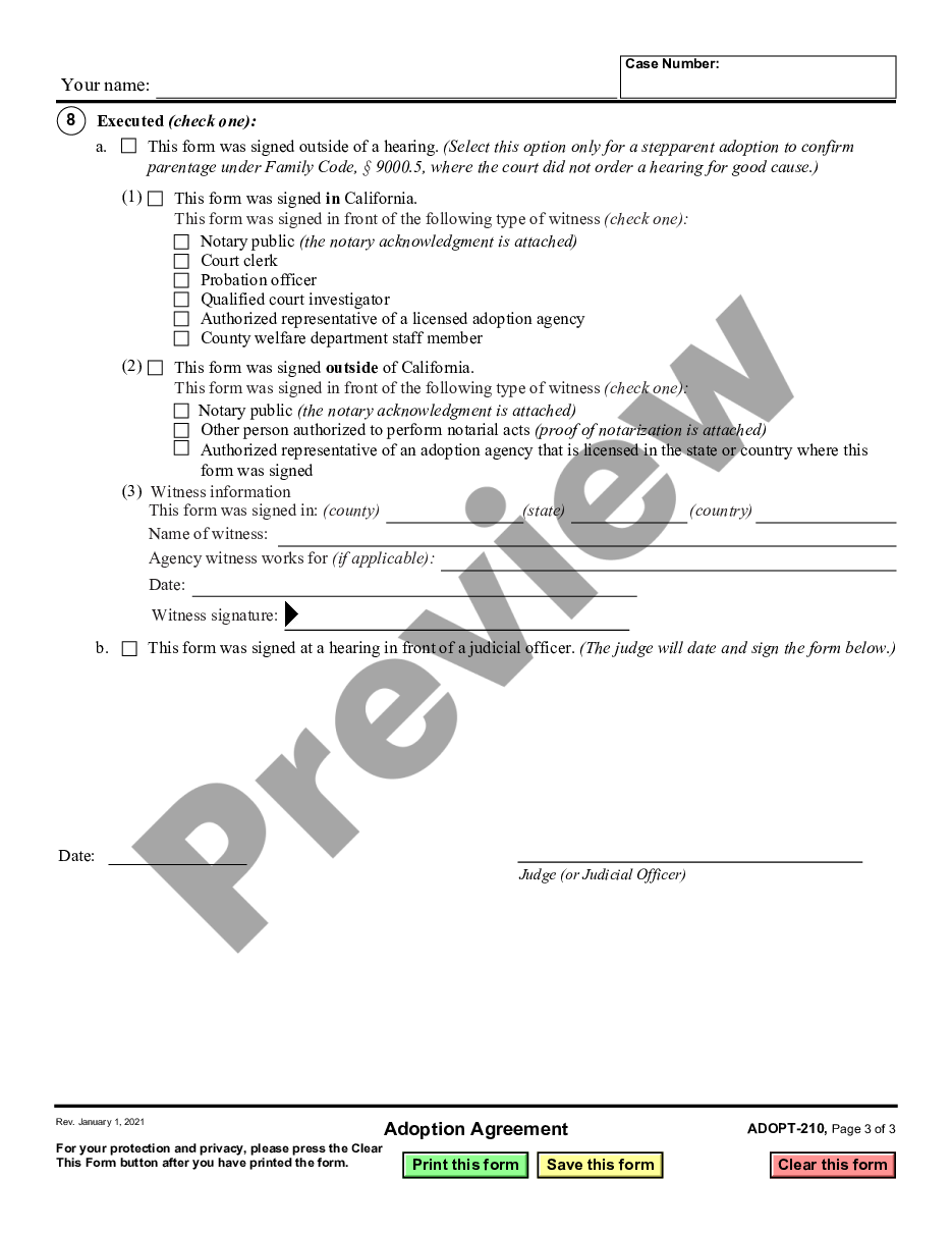 page 2 Adoption Agreement preview