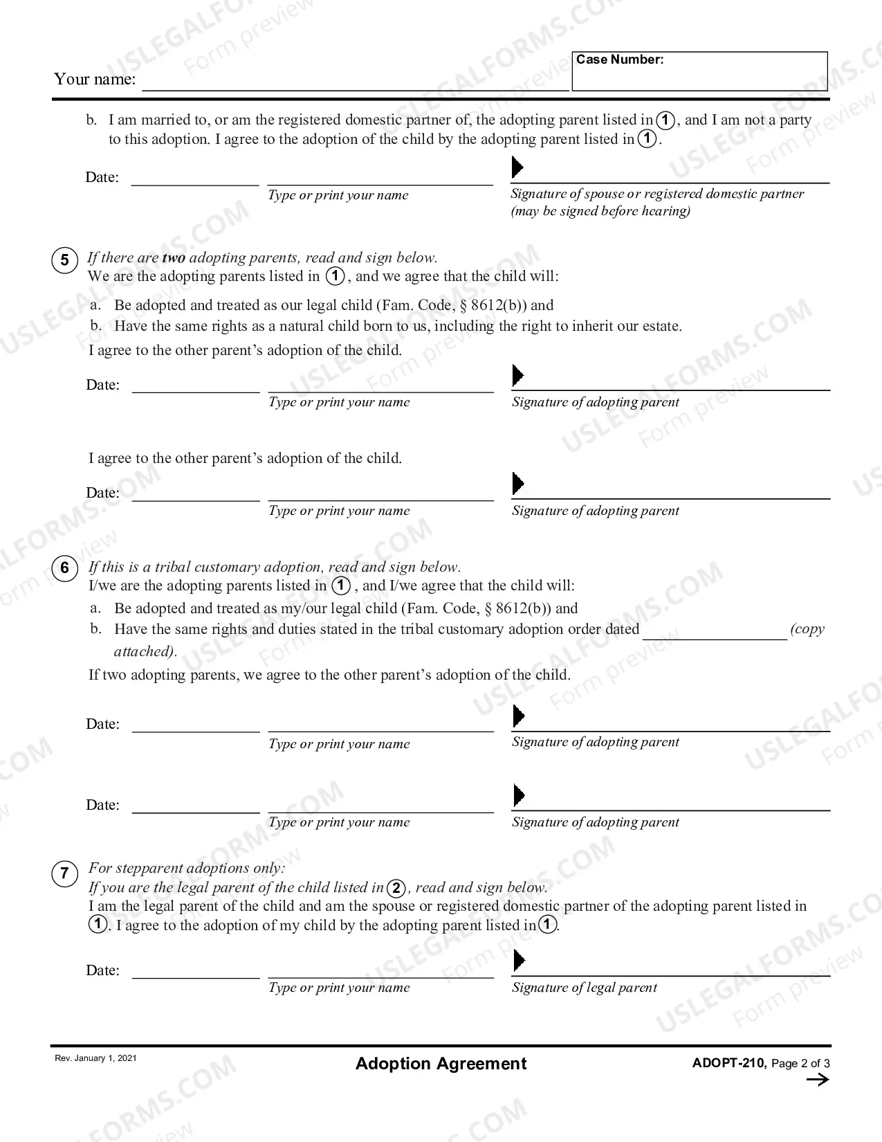 Preview Adoption Agreement