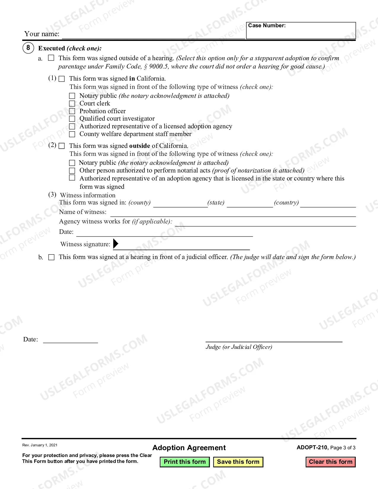 Preview Adoption Agreement