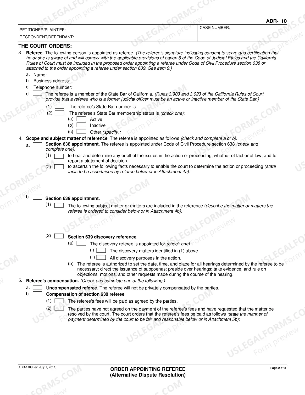 Preview Order Appointing Referee - Alternative Dispute Resolution
