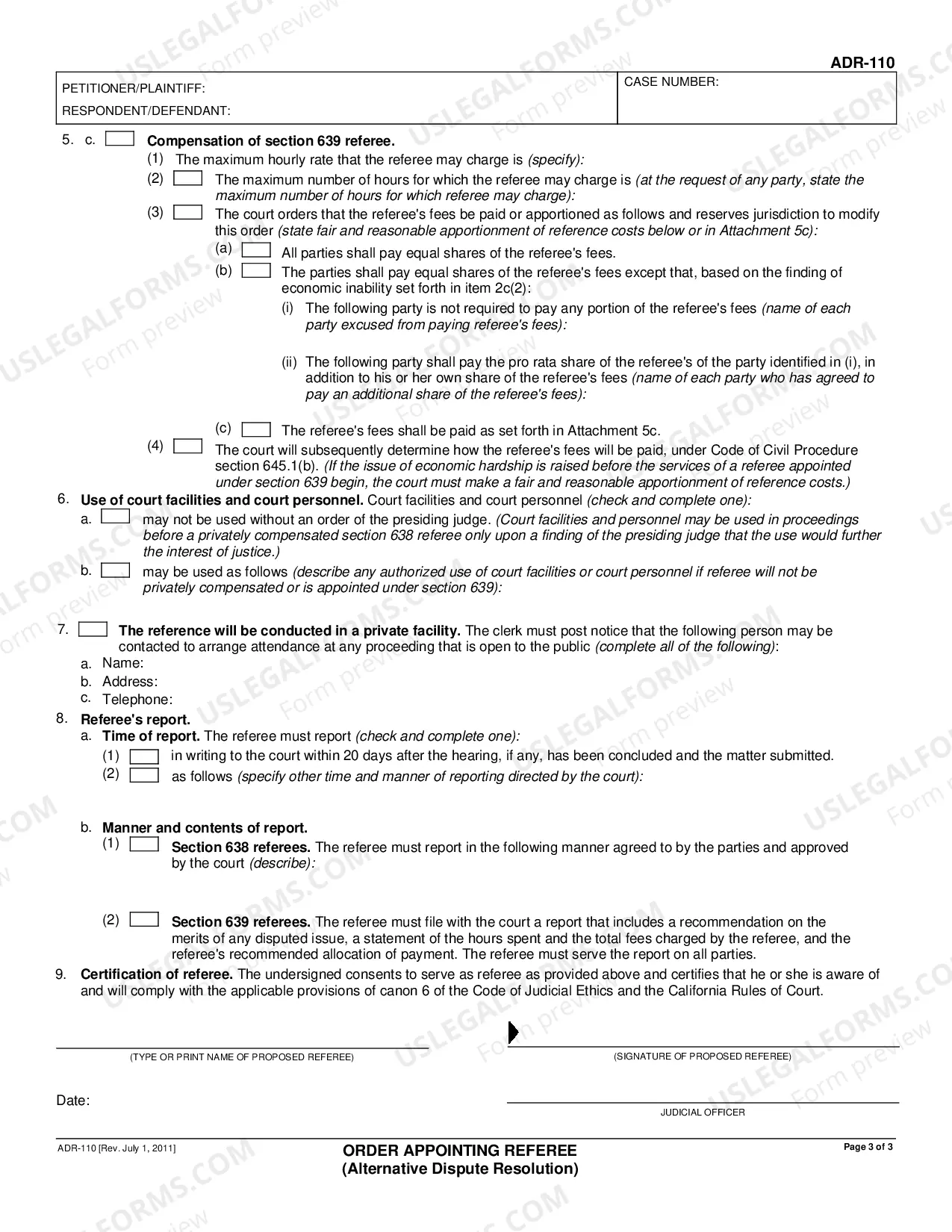 Preview Order Appointing Referee - Alternative Dispute Resolution
