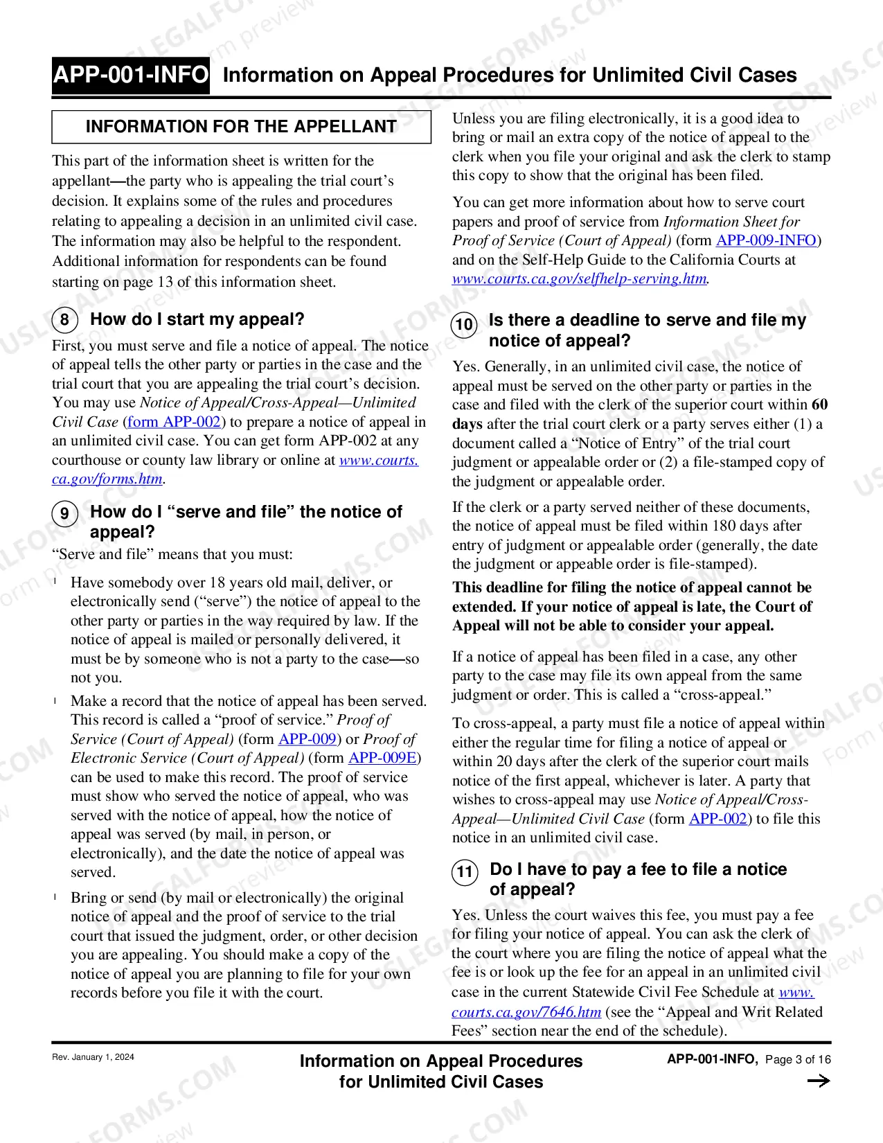 Preview Information Appeal Procedures for Limited Civil Cases