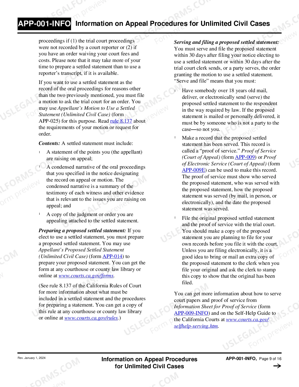 Preview Information Appeal Procedures for Limited Civil Cases