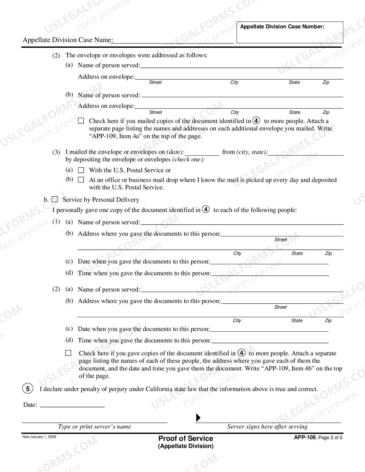 Preview Proof of Service - Appellate Division