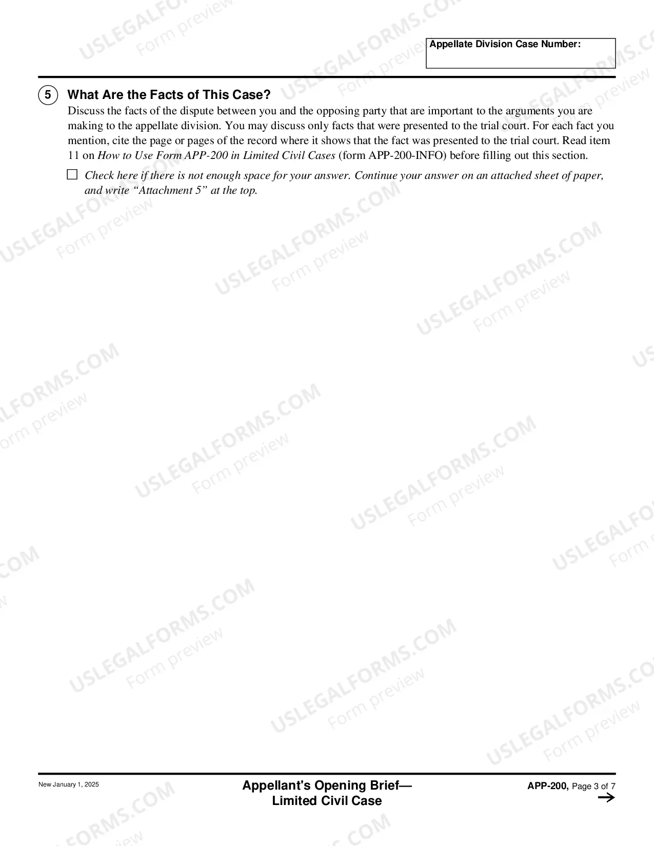 Preview Appellant's Opening Brief - Limited Civil Case