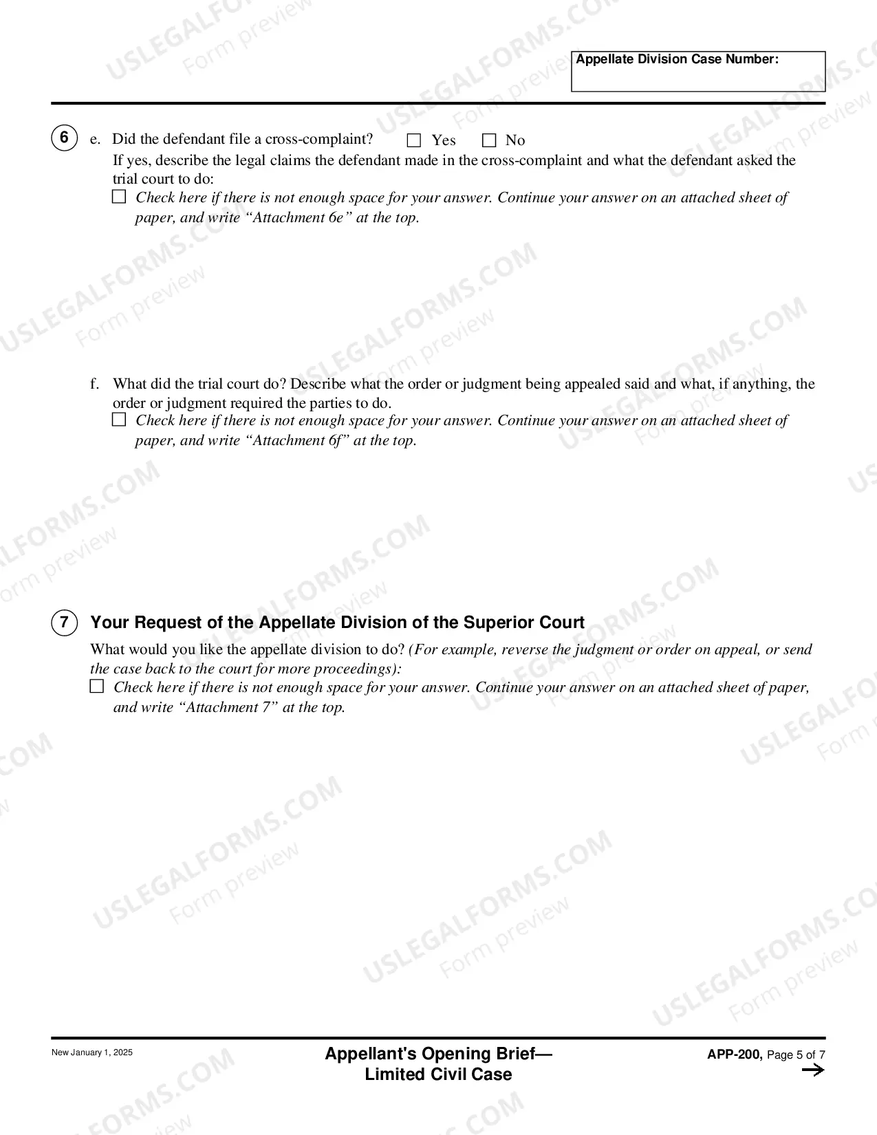 Preview Appellant's Opening Brief - Limited Civil Case