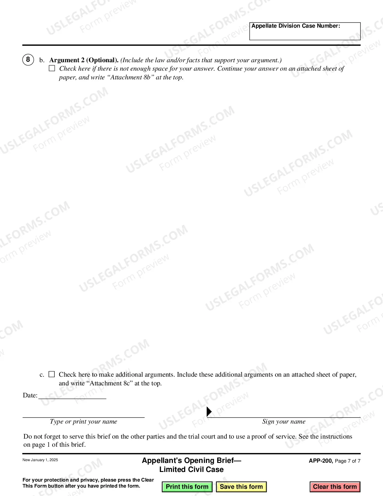 Preview Appellant's Opening Brief - Limited Civil Case