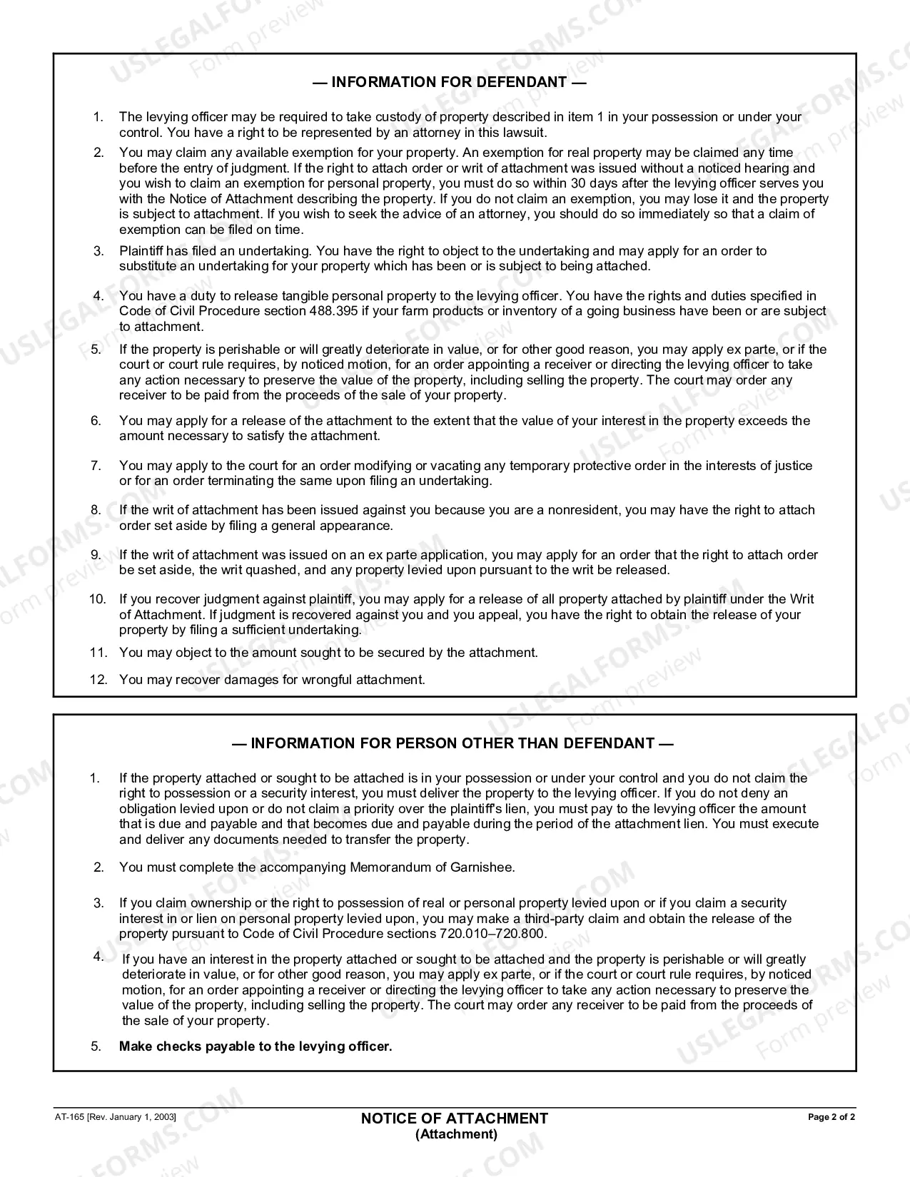 Preview Notice of Attachment