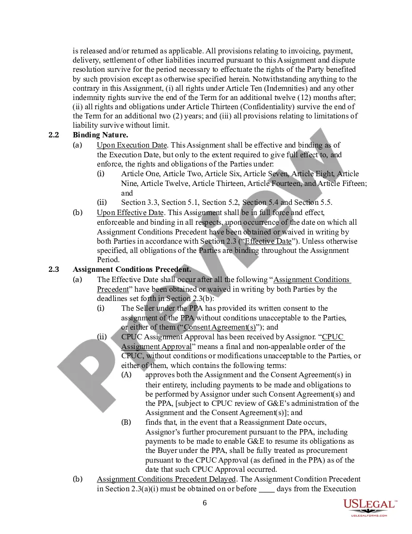Preview Assingment and Assumption Agreement between Gas and Electic Company and Entity