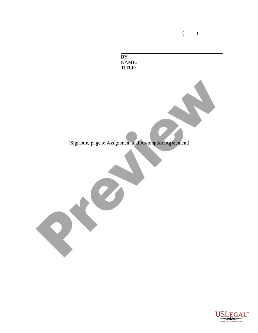 Preview Assignment and Assumption Agreement